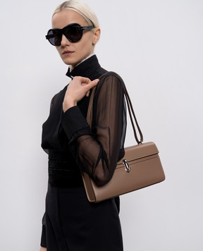 Savette Кожаная сумка коричневого цвета Symmetry H01001