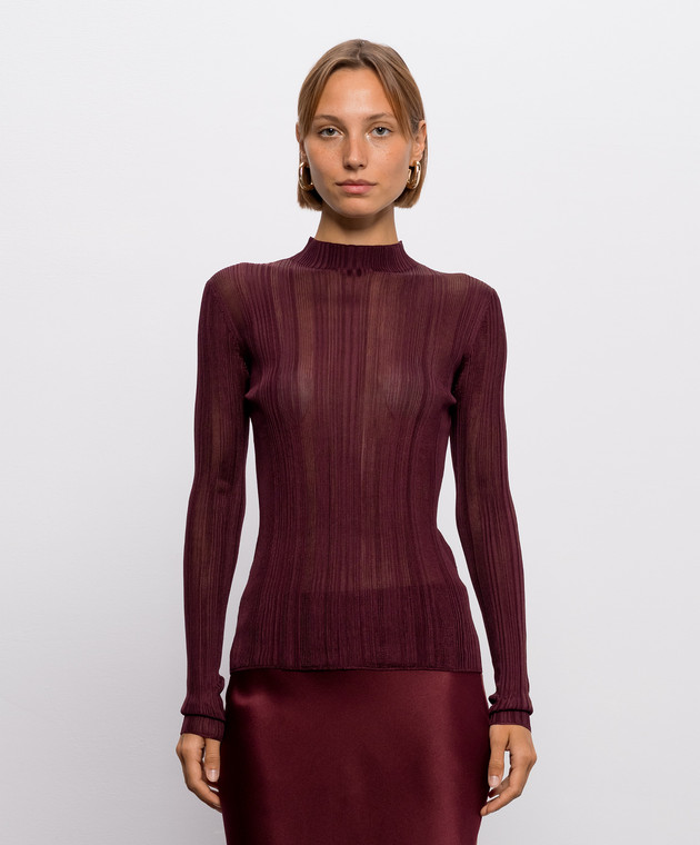 Gabriela Hearst Бордовый топ Aveda из шелка 4269822A143 изображение 3