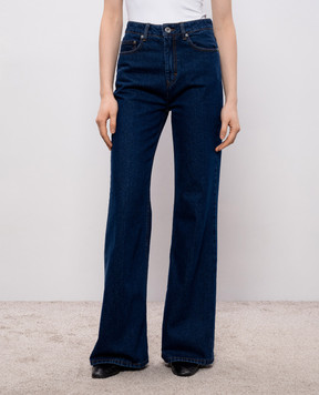 Ami Paris Синие джинсы клеш с патчем логотипа FTR420DE0104