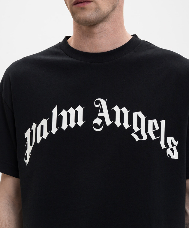 Palm Angels Чорна футболка з контрастним логотипом PMAA109S26JER00G зображення 5