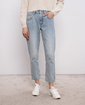 Brunello Cucinelli Голубые джинсы с патчем MA095P5847