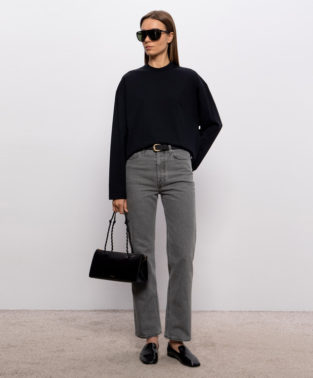Jil Sander Черный лонгслив с принтом логотипа J02GC0174J20348 изображение 2