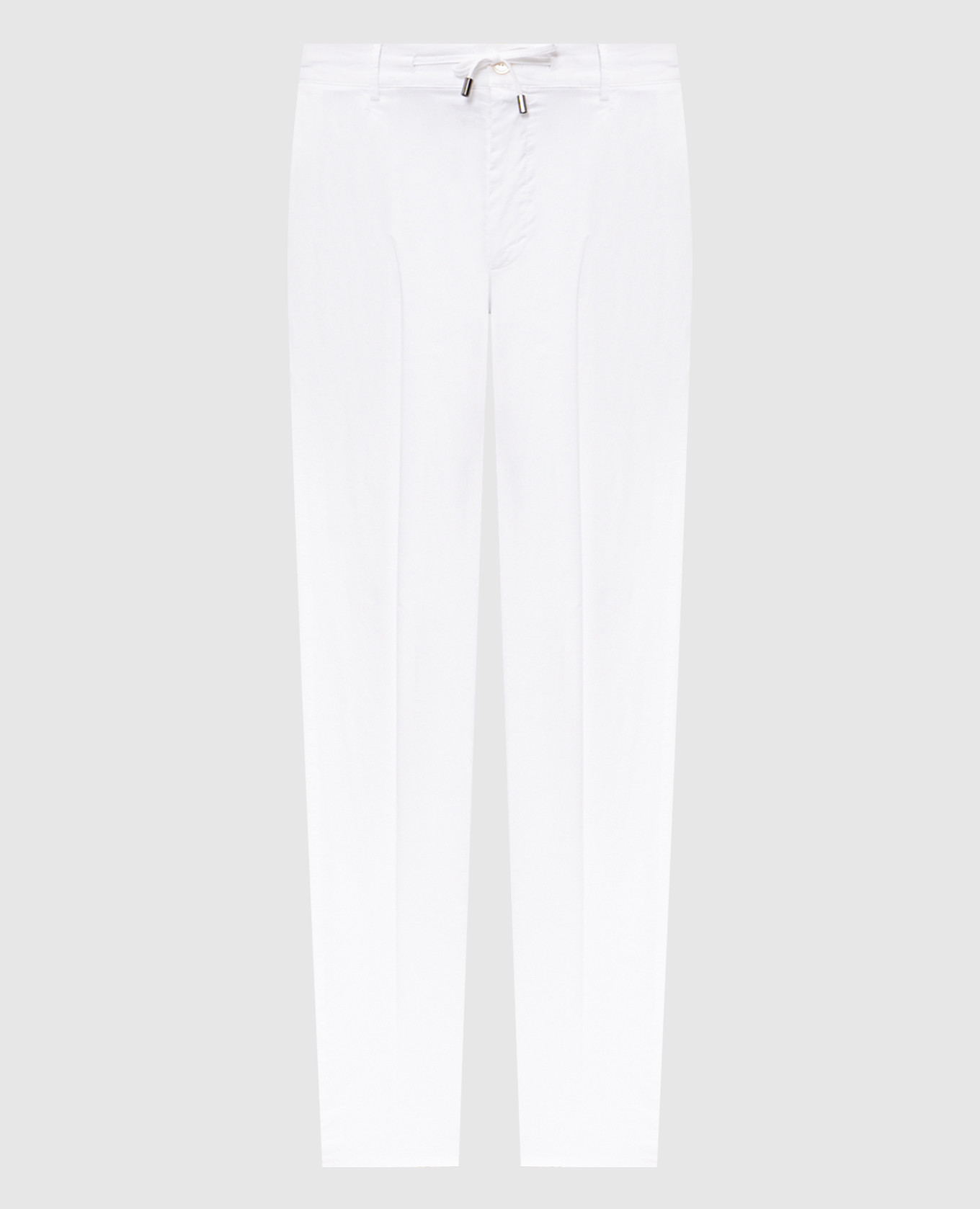 

Белые брюки с логотипом, Белый, Зауженные брюки