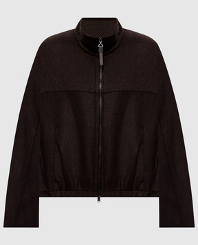 Brunello Cucinelli Коричневая куртка из шерсти MP565B3F06