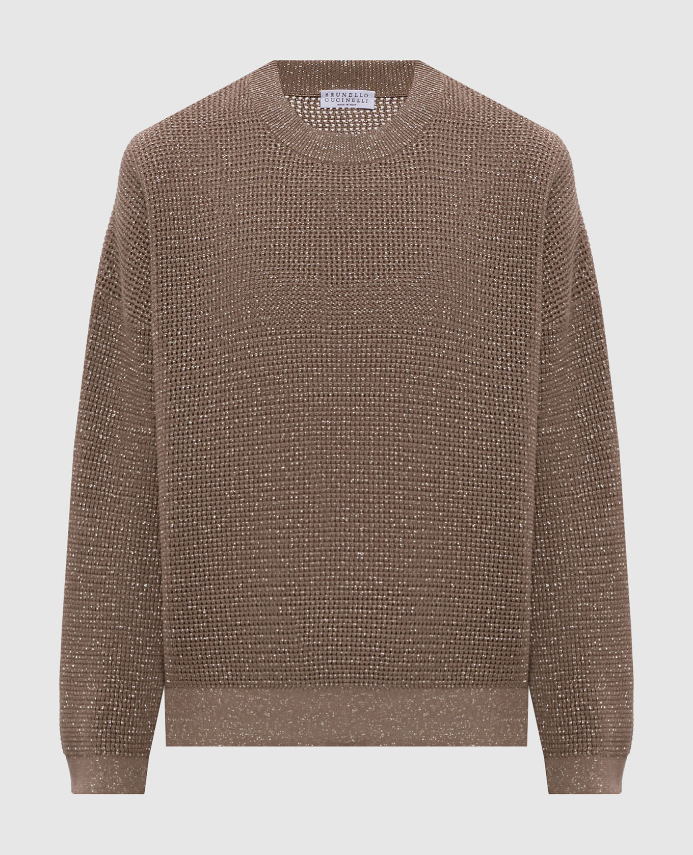 Коричневый джемпер с люрексом
