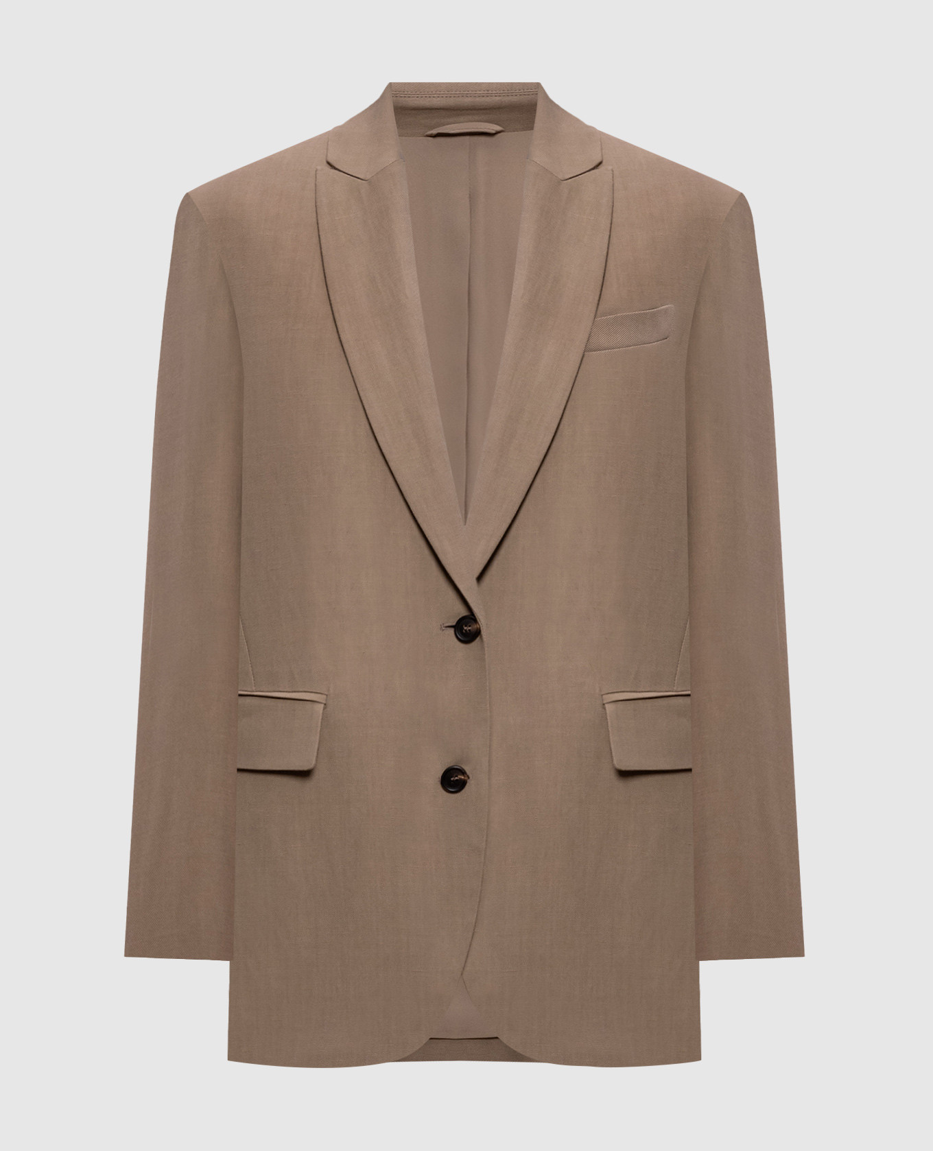 Коричневый жакет с льном