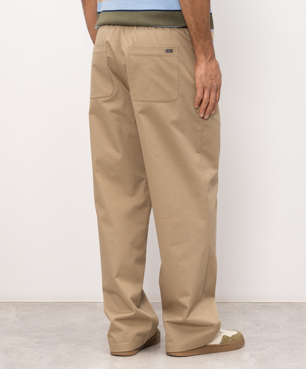 Ami Paris Бежеві штани з бавовни HTR868CO0214 зображення 4