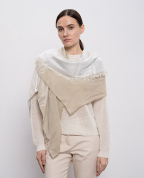 Peserico Палантин кольору хакі з люрексом A31540C0CC754