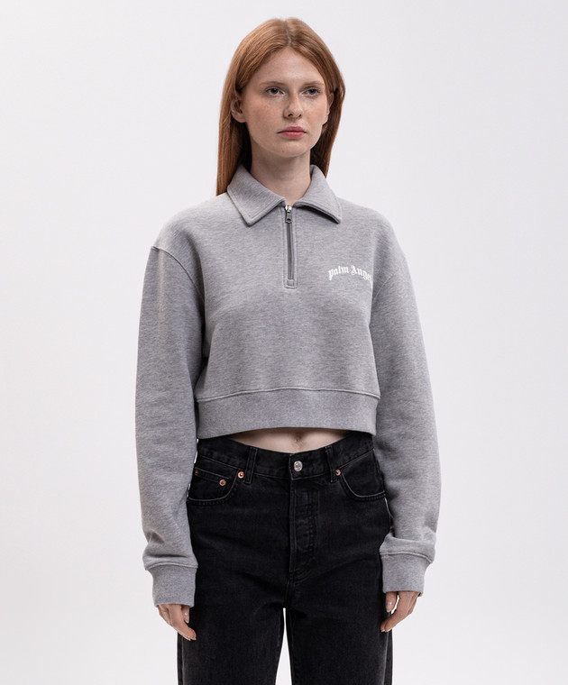 Palm Angels Серый свитшот с молнией PAWGC003FL001 изображение 2