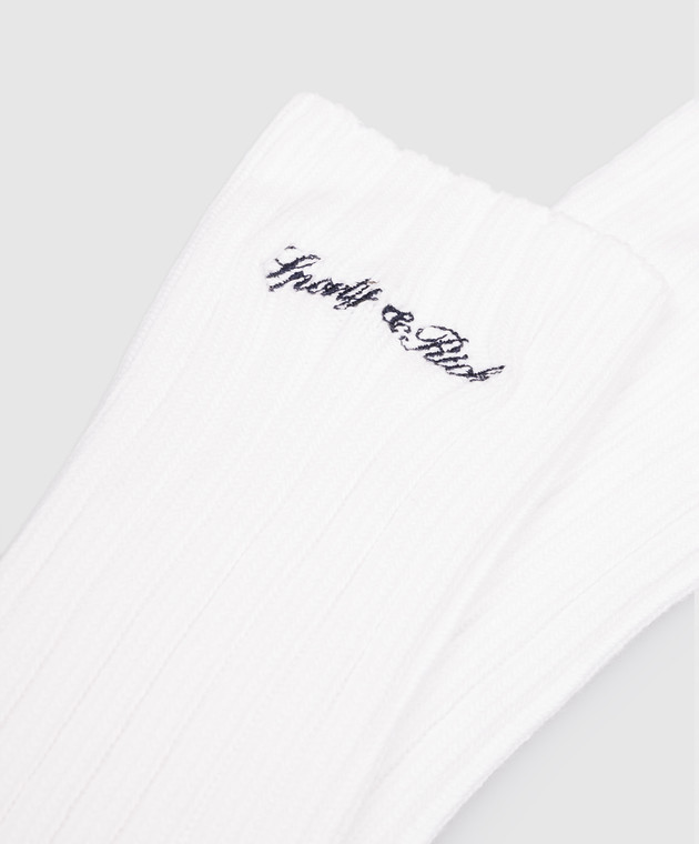 Sporty & Rich Білі шкарпетки з вишивкою логотипа AC099710326WH01 зображення 2