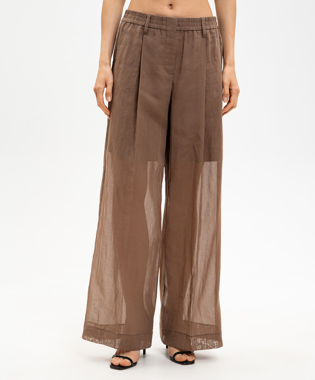 Brunello Cucinelli Коричневі штани з ланцюжком M0F91P9174 зображення 2