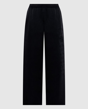 Vetements Черные спортивные брюки с брендовой вышивкой ME76SP171BX