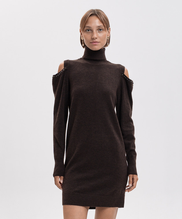 Twinset Коричневое платье с вырезами 262AP3172 изображение 3