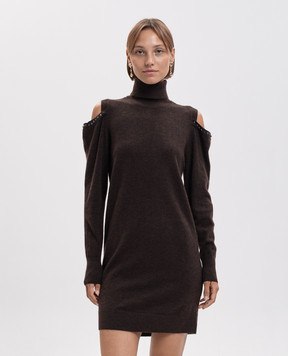 Twinset Коричнева сукня з вирізами 262AP3172