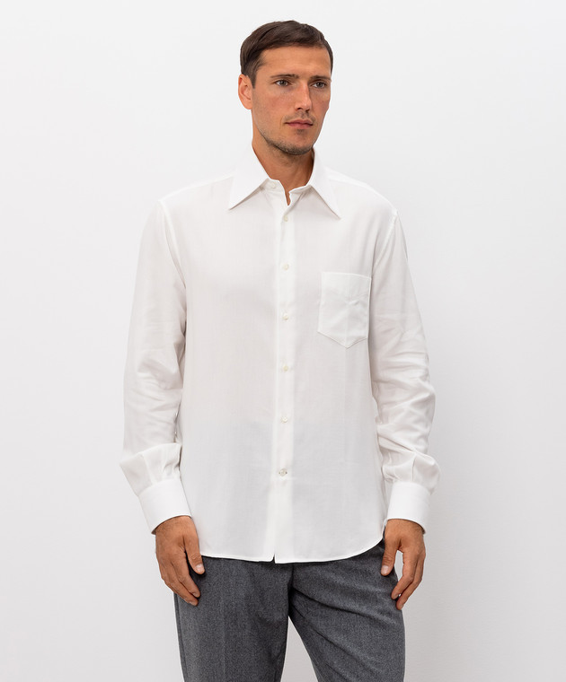 Brunello Cucinelli Біла сорочка у візерунок MY6370621 зображення 3