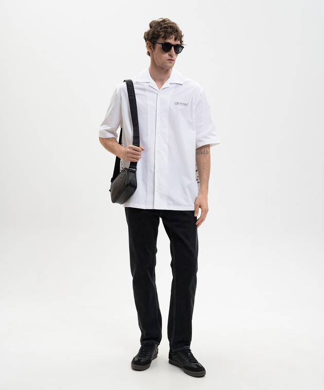 Off-White Белая рубашка Circle Off 44XGG01FS26F006 изображение 2