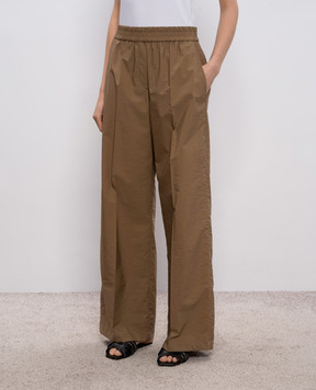 Brunello Cucinelli Коричневые брюки с хлопком M0F79P9131