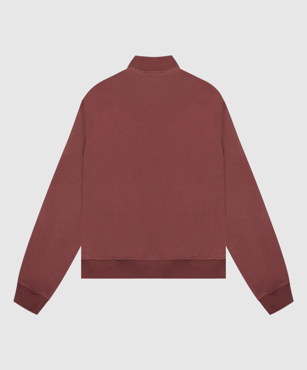 Brunello Cucinelli Детский бордовый бомбер с вышивкой BN05NE881B изображение 2