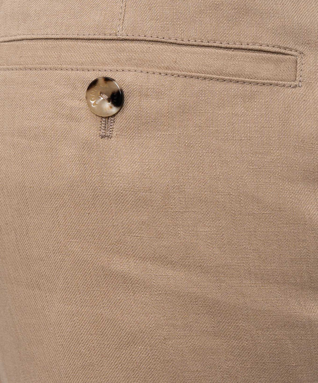 Agnona Бежевые брюки из льна T711U7YU3049 изображение 5