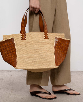 Dragon Бежевая сука-тоут Chloe из рафии SZS6SDCHL