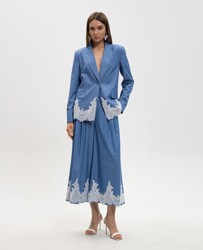 Twinset Блакитний жакет з мереживом 261AP2290