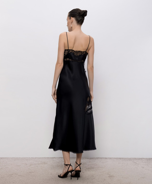 Ermanno Scervino Чорна сукня міді з мереживом D482Q727APOKP зображення 3