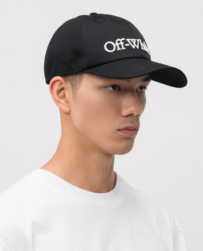 Off-White Чорна кепка з вишивкою логотипа OMLA04AC99FAB001