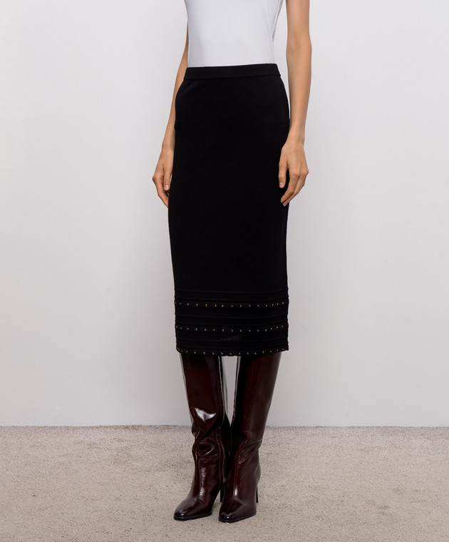 Twinset Черная юбка с кристаллами 262TP3098 изображение 3