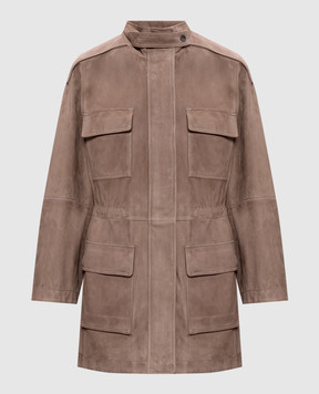 Brunello Cucinelli Коричневая замшевая куртка Couture MPCAI7853
