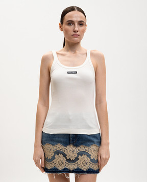 Dolce&Gabbana Майка кольору айворі в рубчик F8W45TFU7AV