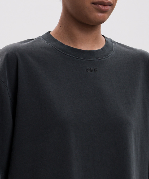 Off-White Сіра футболка 2FA00442T зображення 5