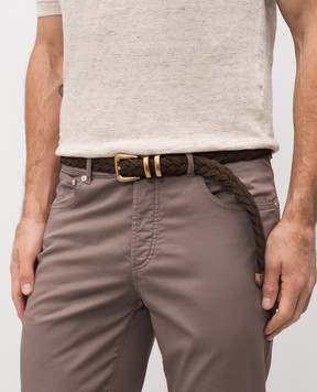 Brunello Cucinelli Коричневый замшевый ремень MAURP253