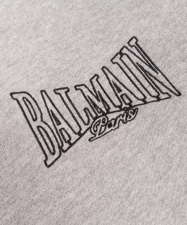 Balmain Дитячий сірий світшот з вишивкою логотипа BZ4H30Z31881214 зображення 3