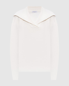 Brunello Cucinelli Свитер цвета айвори с цепочкой мониль M19253202