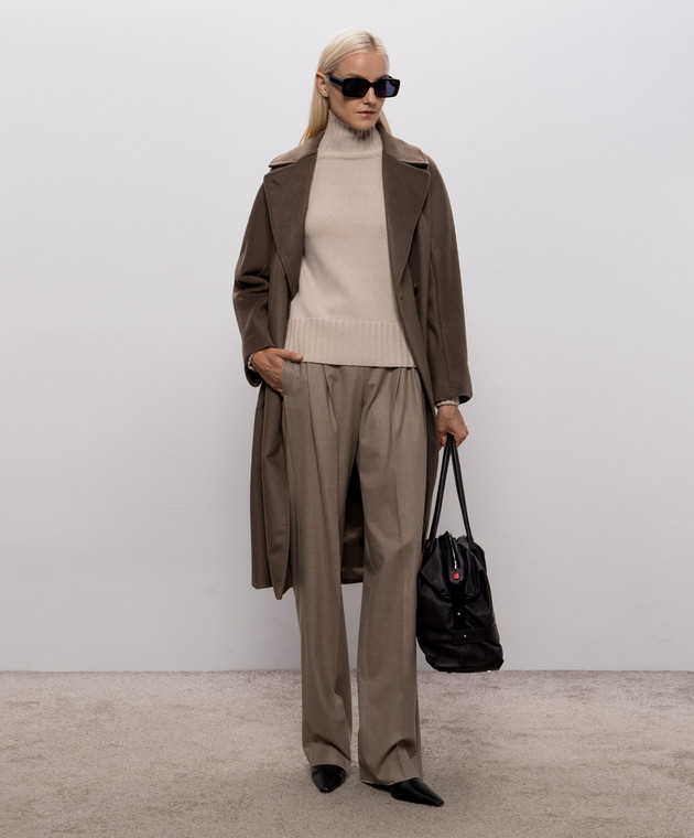 Max Mara Бежевый свитер MANTOVA из шерсти и кашемира SMMMANTOVA изображение 2