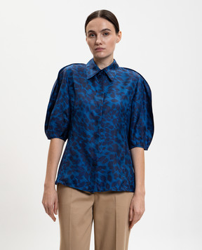 Gabriela Hearst Синяя блуза Sansi из шелка 3261018P127