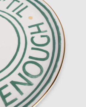 Bitossi Home Белая фарфоровая тарелка для пиццы Don't Stop LGP01004