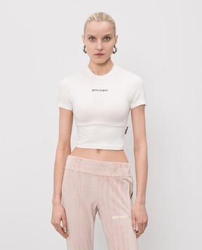 Palm Angels Топ кольору айворі з принтом логотипа PWAA077S26JER001