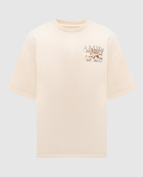 AMIRI Бежева футболка A World Of Hope And Dreams AMTOJR1095