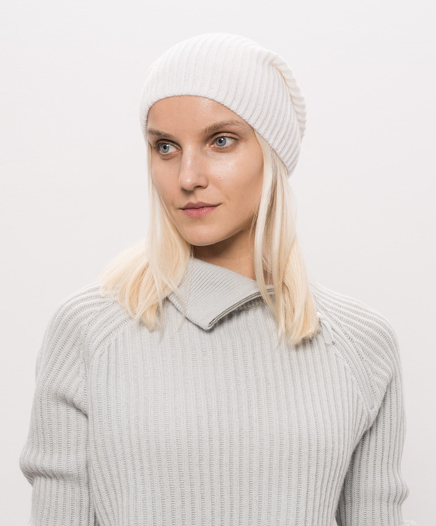 Allude Шапка кольору айворі з кашеміру 26511244 зображення 2