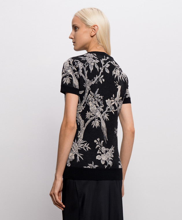 Etro Черный топ с шерстью с контрастным узором WRKE0426AQ12V изображение 4