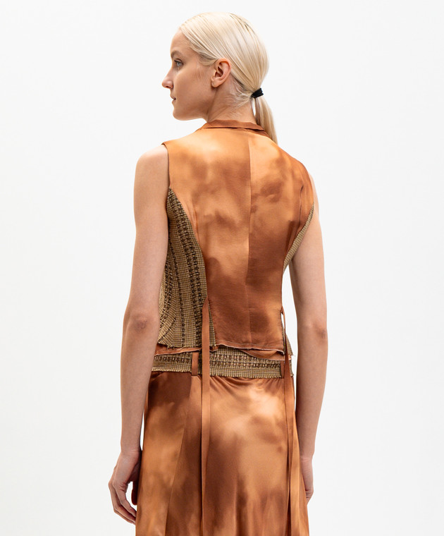 Masnada Коричневый жилет из льна 8013 изображение 4