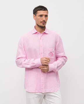 Stefano Ricci Розовая рубашка из льна MC008163BX2922