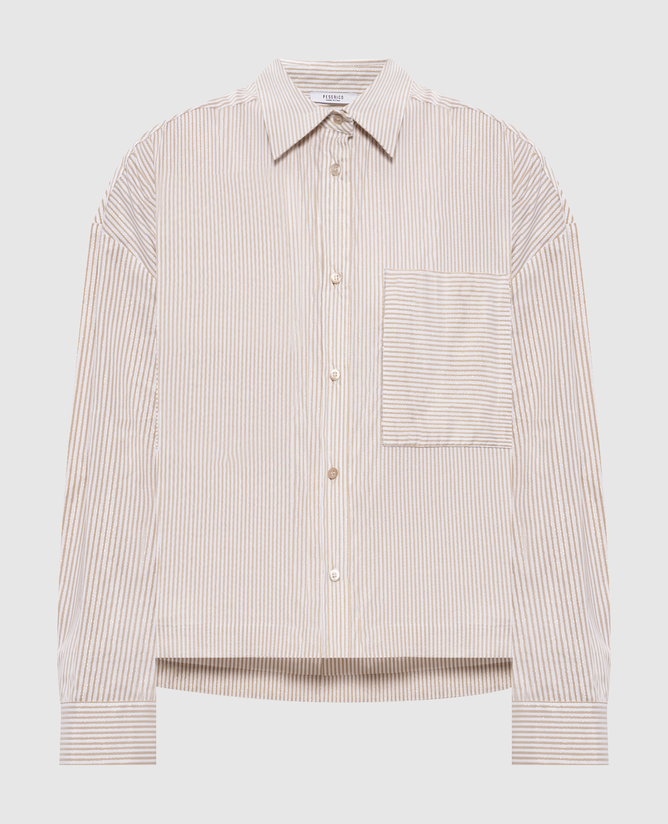 

Бежевая рубашка в полоску, Бежевый, Рубашки