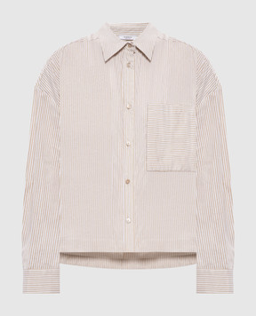 Peserico Бежевая рубашка в полоску S06734D00662