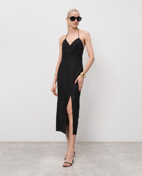 Twinset Чорна сукня з льону 261TT2390