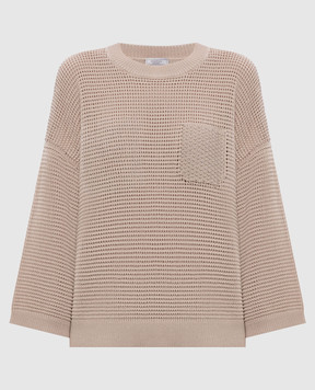 Peserico Бежевый джемпер с цепочкой мониль A99076F059312B