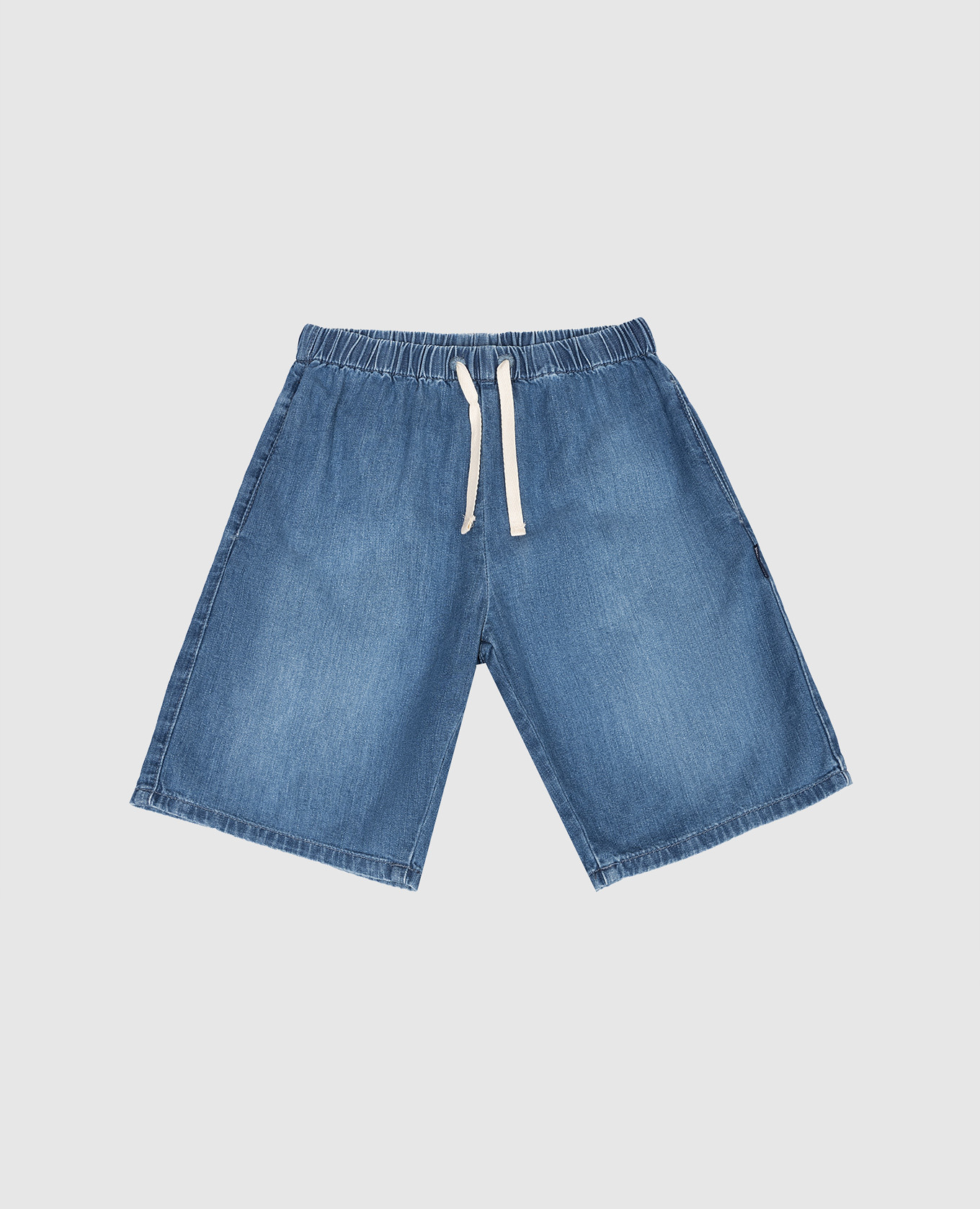 

Детские синие джинсовые шорты с принтом логотипа, Синий, Шорты