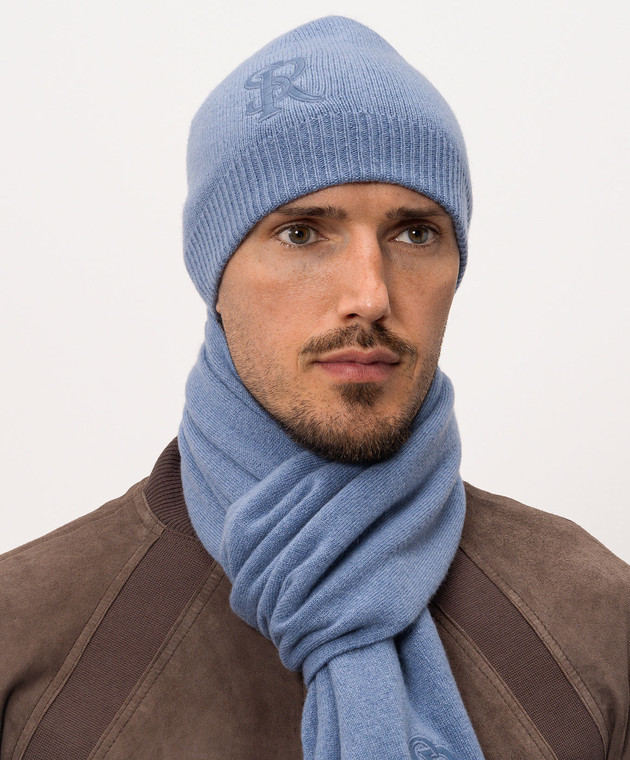 Stefano Ricci Блакитна шапка з кашеміру K606040CUFF26305 зображення 2