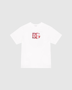 Dolce&Gabbana Дитяча футболка з фактурною монограмою логотипа L4JTHVG7P4Z814